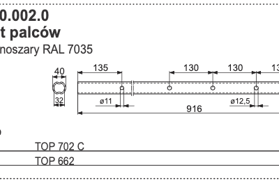 Rura zgrabiarki 40x916 mm - Kolor: jasnoszary RAL 7035 - 2860.60.002.0 - POTTINGER