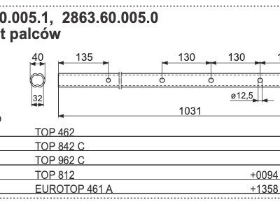 Rura zgrabiarki 40x1031 mm - 2863.60.005.1 - POTTINGER