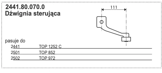 Dźwignia sterująca 2441.80.070.0 - POTTINGER
