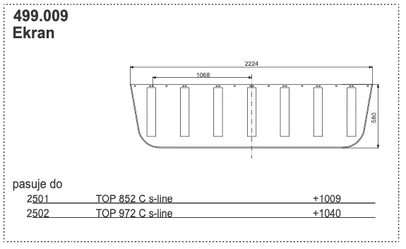 Ekran 2224x580 mm - 499.009 - POTTINGER