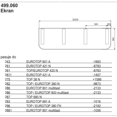 Ekran 1965x580 mm - 499.060 - POTTINGER