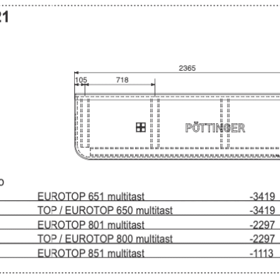 Ekran 2365x680 mm - 499.121 - POTTINGER