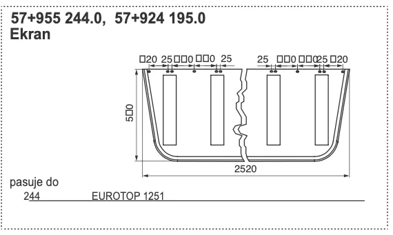 Plandeka - Ekran zgrabiarki - 57+924 195.0 - Pottinger