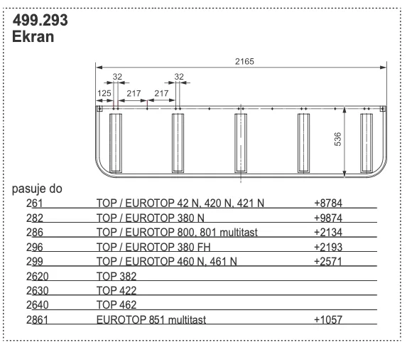 Ekran 2165x536 mm - 499.293 - POTTINGER