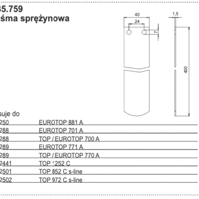 Taśma sprężynowa plandeki – Resor piórowy - wzmocnienie - 435.759 - POTTINGER