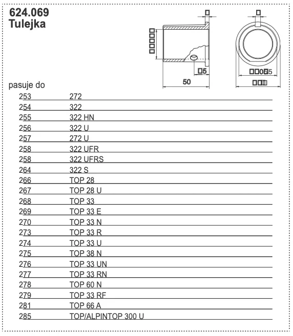 Tulejka PA6 - 624.069 - POTTINGER