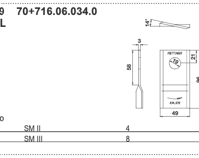 Nożyk kosiarki - LEWY - 434.979 70+716.06.034.0 - Pottinger