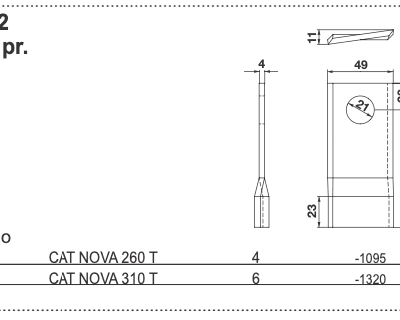 Nożyk do kosiarki rotacyjnej - skośny prawy - 434.972 - Pottinger