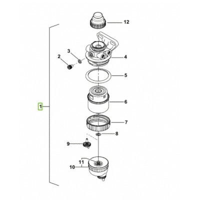 Filtr paliwa - Kompletny - 2.4319.290.0/10 - SDF