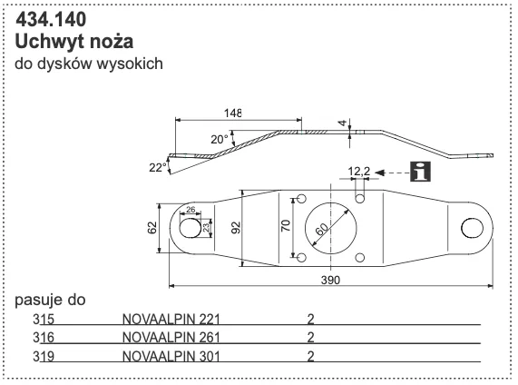 Docisk noża - 434.140 - POTTINGER
