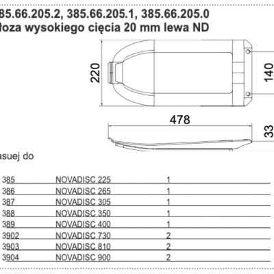 Płoza kosiarki - LEWA - wysokiego cięcia 20 mam ND - 385.66.205.2 - Pottinger