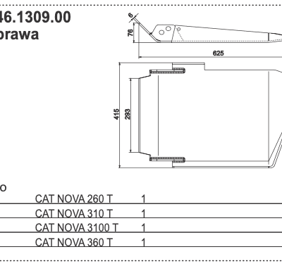 Płoza kosiarki - PRAWA - 88+2446.1309.00 - Pottinger