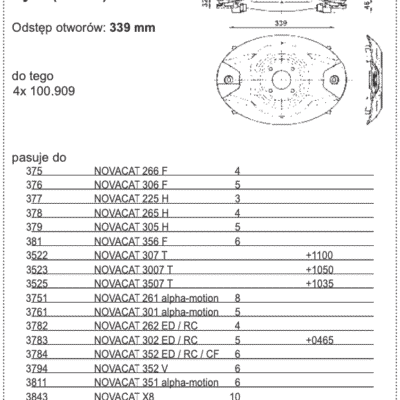 Dysk (HCRW) Odstęp otworów: 339 mm