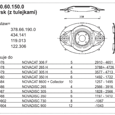 Dysk belki tnącej kosiarki - z tulejkami - 380.60.150.0 - Pottinger
