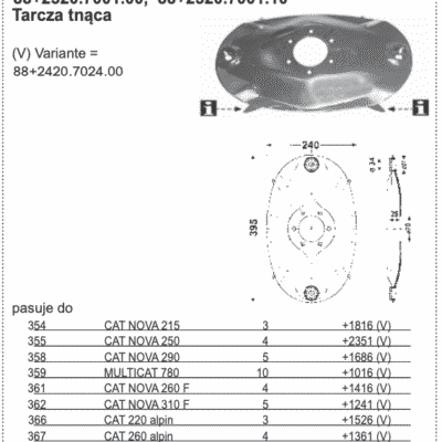 Dysk tnący kosiarki - Tarcza tnąca - 88+2420.7024.00 - Pottinger