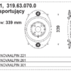 319.63.070.1 - Bęben transportujący Odstęp otworów: 339 mm - POTTINGER