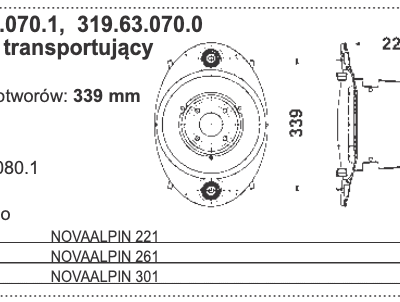 319.63.070.1 - Bęben transportujący Odstęp otworów: 339 mm - POTTINGER