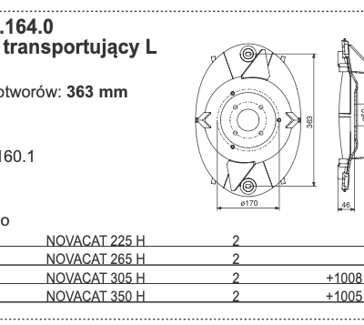 378.60.164.0 Bęben transportujący L Odstęp otworów: 363 mm - POTTINGER