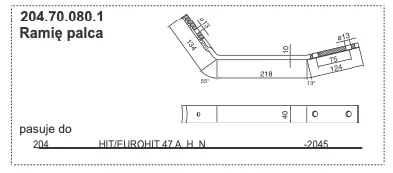 Ramię przetrząsacza - mocowanie palca - 204.70.080.1 - Pottinger