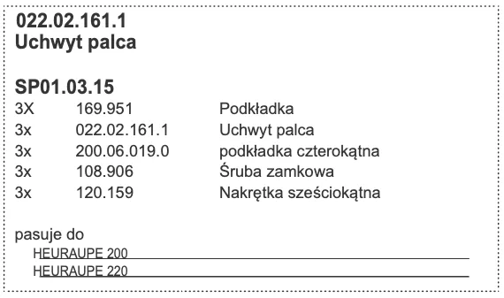 Uchwyt zęba - 022.02.161.1 - POTTINGER