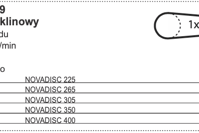 Pasek klinowy do napędu 540 obr./min