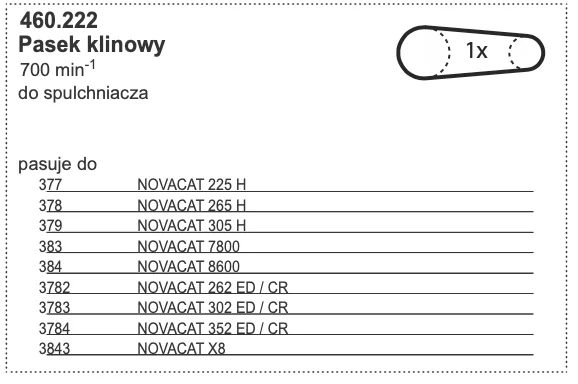 Pasek klinowy 700 obr/min do spulchniacza