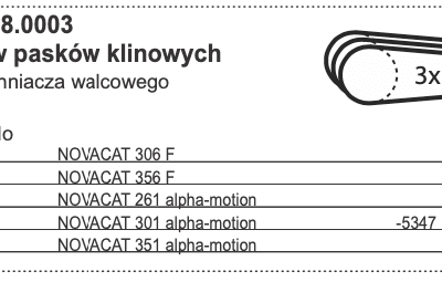 Zestaw pasków klinowych do spuchniacza walcowego