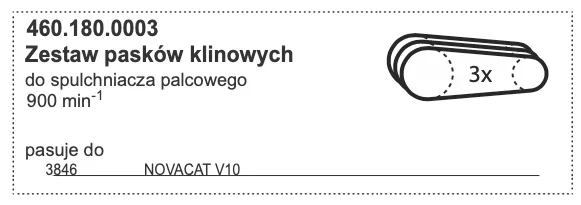 Zestaw pasków klinowych do spulchniacza palcowego 900 obr/min