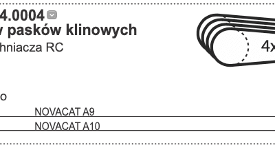 Zestaw pasków klinowych do spulchniacza RC