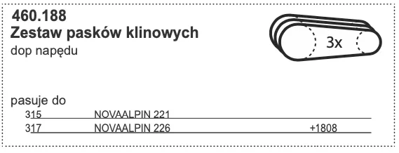 Zestaw pasków klinowych do napędu - 460.188 - Pottinger