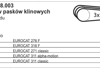 Zestaw pasków klinowych do napędu - 460.218.003 - Pottinger