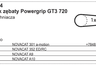 Paskek zębaty Powergrip GT3 720 do spulchniacza