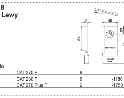 Nożyk kosiarki - LEWY - 434.998 - Pottinger