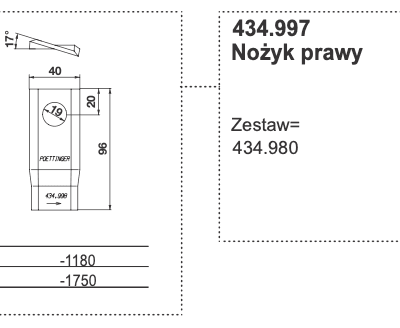 Nożyk kosiarki - PRAWY - 434.997 - Pottinger