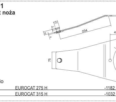 Docisk noża EUROCAT 275H/315 H - 434.131 - POTTINGER