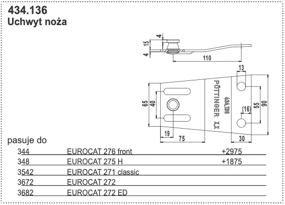 Docisk noża 4 mm - 434.136 - POTTINGER