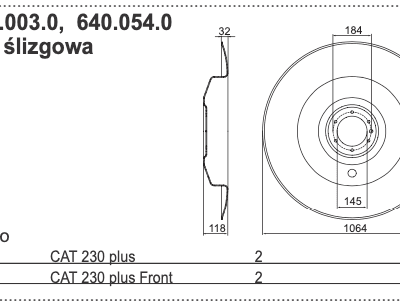 Talerz roboczy 1064mm - 640.054.0 - Pottinger