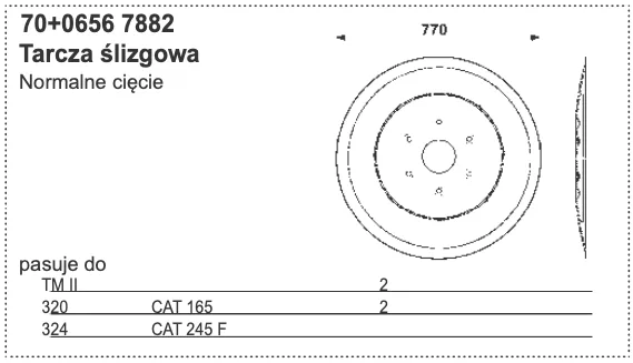 Tarcza ślizgowa normalnego cięcia - 0656 7882 - Pottinger