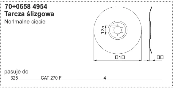 Tarcza ślizgowa normalnego cięcia - 0658.4954 - Pottinger
