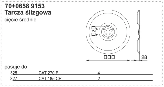 Tarcza ślizgowa średniego cięcia - 0658 9153 - Pottinger