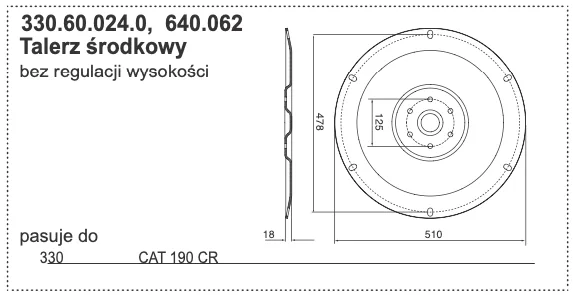 Talerz środkowy - 330.60.024.0 - Pottinger