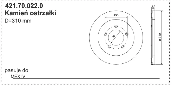 Kamień ostrzałki D=310 mm - 421.70.022.0 - Pottinger