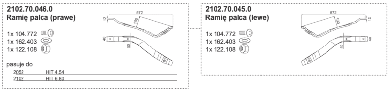 Ramię palca (lewe)