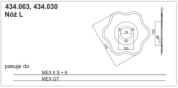 Nóż tarczowy sieczkarni MEX – LEWY – 434.063 – Pottinger