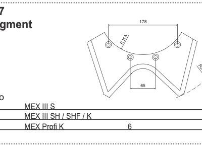 Nóż tarczowy - segment - 434.057 - Pottinger