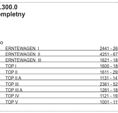 Nóż przyczepy samozbierającej - kompletny - 126.41.300.0 - POTTINGER