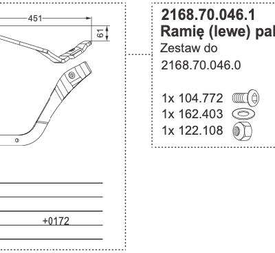 Ramię palca - Lewe - 2168.70.046.1 - Pottinger