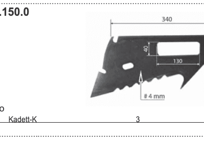 Nóż przyczepy samozbierającej - OL 45 - 051.04.150.0 - POTTINGER