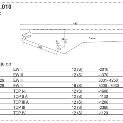 Nóż przyczepy samozbierającej - 434.010 - POTTINGER