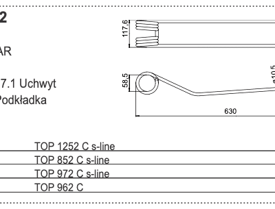 Palec zgrabiarki podwójny - wzmocniony - DURASTAR - 436.162 - Pottinger